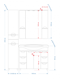 Зеркальный шкаф с подсветкой Misty Орхидея 105см белый